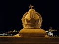 Sculpture of the Saint Stephen Holy Crown of Hungary on Margaret Bridge in Budapest