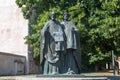 Sculpture of Saints Cyril and Methodius on the Pope John Paul II Royalty Free Stock Photo