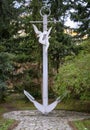 Sculpture with a sea anchor and seagulls with the inscription \'Sochi, the year 2014 \' in Sochi Park