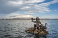 Sculpture of sea god NjÃÂ¶rd in Heiligenhafen