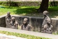 Sculpture of slaves dedicated to victims of slavery in Stone Town of Zanzibar Royalty Free Stock Photo