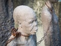 Sculpture of slaves in Stone Town, Zanzibar