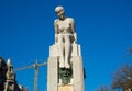 Sculpture of a smiling woman in Porto, Portugal