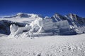 sculpture in snow on Mittelallalin, Alphubel, Taschhorn, Dom, Saas Fee, Switzerland Royalty Free Stock Photo