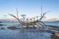 Sculpture of Solfar or Sun Voyager in Reykjavik Royalty Free Stock Photo