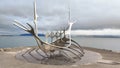 Sculpture of Solfar or Sun Voyager by the sea in the center of Reykjavik, Iceland Royalty Free Stock Photo