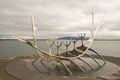 Sculpture of Solfar or Sun Voyager by the sea in the center of Reykjavik, Iceland Royalty Free Stock Photo