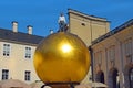 Sculpture Sphere on Kapitelplatz square in historic Altstadt, Salzburg