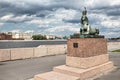 The sculpture of the sphinx on Voskresenskaya Embankment, Saint-Petersburg Royalty Free Stock Photo