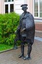 Sculpture Stationmaster at building of train station, Mogilev, B Royalty Free Stock Photo