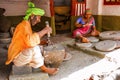 Stonemason at work, sculpture museum, Kaneri Math, Kolhapur, Maharashtra Royalty Free Stock Photo