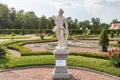 The sculpture `Summer` in the lower park of the Grand Menshikov Palace in Oranienbaum Royalty Free Stock Photo