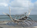 Sculpture of Sun Voyager, the harbour, Reykjavik, Iceland, Polar Regions