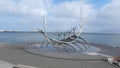 Sculpture of Sun Voyager, the harbour, Reykjavik, Iceland, Polar Regions