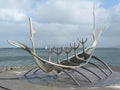 Sculpture of Sun Voyager, the harbour, Reykjavik, Iceland, Polar Regions