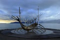 Dramatic Evening Light on the Sun Voyager Sculpture, Reykjavik, Iceland