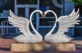 Sculpture Swans in Berdyansk, Ukraine