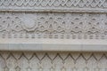 Sculpture symbols on the exterior wall of an orthodox church