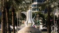 Sculpture of a tea pot in the QATAR CORNICHE WEST BAY Royalty Free Stock Photo