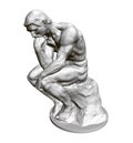 Sculpture Thinker. 3D. Statue of a seated man leaning his hand to his face. Vector illustration Royalty Free Stock Photo