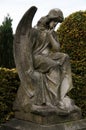 Sculpture of thoughtful , sad angel Royalty Free Stock Photo