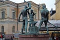 Sculpture of the three blacksmiths in Helsinki, Finland Royalty Free Stock Photo