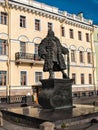 Monument to the architect Trezzini in the city of St. Petersburg on Vasilievsky Island Royalty Free Stock Photo