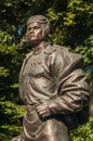 Sculpture to the military pilot Ivan Kozhedub in Kyiv Royalty Free Stock Photo