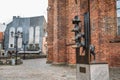 Sculpture of the Town Musicians of Bremen in Riga, Latvia. Royalty Free Stock Photo