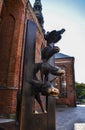 Sculpture the Town Musicians of Bremen of fairytale characters written by the Brothers Grimm in Riga Royalty Free Stock Photo