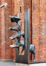 Sculpture of the Town Musicians of Bremen in Riga Royalty Free Stock Photo