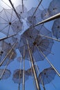 The sculpture Umbrellas located at the New Beach in Thessaloniki Royalty Free Stock Photo