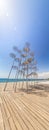 The sculpture Umbrellas located at the New Beach in Thessaloniki Royalty Free Stock Photo