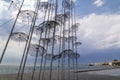 The sculpture Umbrellas located at the New Beach in Thessaloniki