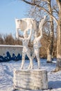 Sculpture USSR, a monument to the pioneers abandoned, forgotten