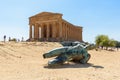 Sculpture in the Valley of the Temples in Agrigento Royalty Free Stock Photo