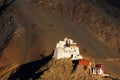 Sculpture View of Namgyal Tsemo Monastery or Gompa is a Buddhist monastery on a hilltop mountain at Leh Ladakh , Jammu and Kashmir