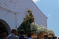 Sculpture of the Virgin of La Rabida in SanlÃÂºcar de Guadiana. Royalty Free Stock Photo