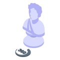 Sculpture virtual tour icon isometric vector. Online video