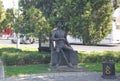 KRASNODAR,RUSSIA- AUGUST 19, 2016: The sculpture `Visitant` on Krasnaya street in downtown Krasnodar