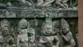 Sculpture on the wall of a temple in Angkor wat, in Cambodia Royalty Free Stock Photo