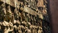 Sculpture on the wall of a temple in Angkor wat, in Cambodia Royalty Free Stock Photo