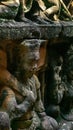 Sculpture on the wall of a temple in Angkor wat, in Cambodia Royalty Free Stock Photo