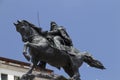 The sculpture of warrior on the horse in venice,italy