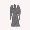 Statue black cry angel