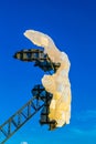 a sculpture of white angel during hohenrausch exhibition situated on the top of the Ursulinenkirche church in the