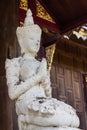 Sculpture of White angel With Teak temple, Lanna Style