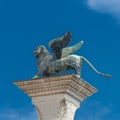 Sculpture of winged lion of Venice at Doge Palace, Venice, Ital Royalty Free Stock Photo