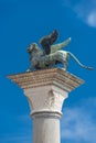 Sculpture of winged lion of Venice at Doge Palace, Venice, Ital Royalty Free Stock Photo