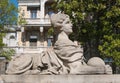 Sculpture of woman - sphinx, Massandra Palace, Crimea Royalty Free Stock Photo